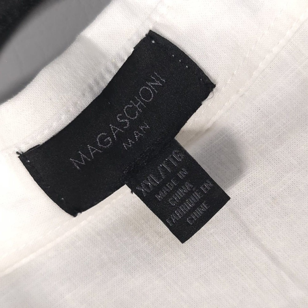 MAGASCHONI Mens New XXL Shirt Button Down EUROPEAN Linen Blend White GM50108M - Picture 2 of 13